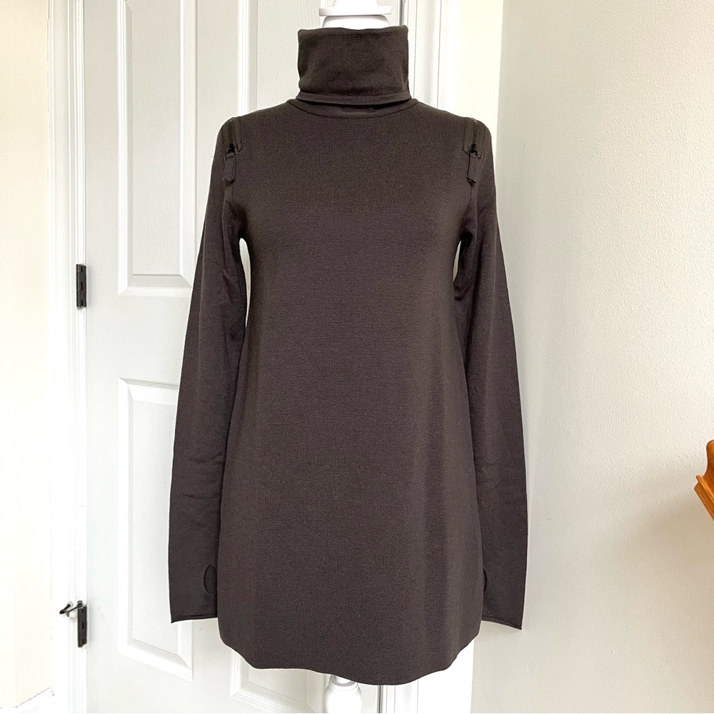 Annette Goertz Gortz Gray Long Sleeve Turtleneck Sweater Tunic Top Merino Wool S - Picture 2 of 10